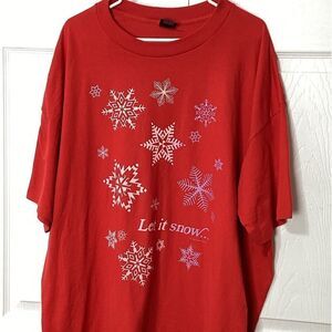 Vintage Platinum Plus T-shirt Christmas Let It Snow Single Stitch 4XL 1988